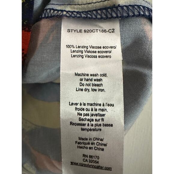 COREY LYNN CALTER Anthropologie Rhea Top Abstract Leaf Print Artsy - Sz Small - Picture 4 of 6